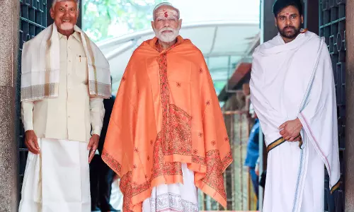 श्रीशैलम मंदिर में पूजा के बाद PM मोदी ने कहा, भारतीयों की भलाई के लिए प्रार्थना की