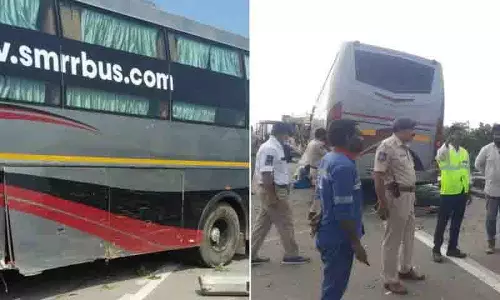 हैदराबाद के ORR पर निजी बस ने कार को टक्कर मारी, चार घायल
