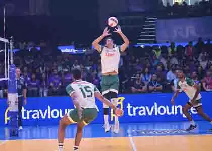 PVL 2025 में रोमांच से भरपूर रहा हैदराबाद–बेंगलुरु का टकराव PVL 2025 में रोमांच से भरपूर रहा हैदराबाद–बेंगलुरु का टकराव