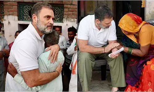 Rahul ने यूपी में मारे गए दलित युवक के परिवार से मुलाकात की Rahul ने यूपी में मारे गए दलित युवक के परिवार से मुलाकात की