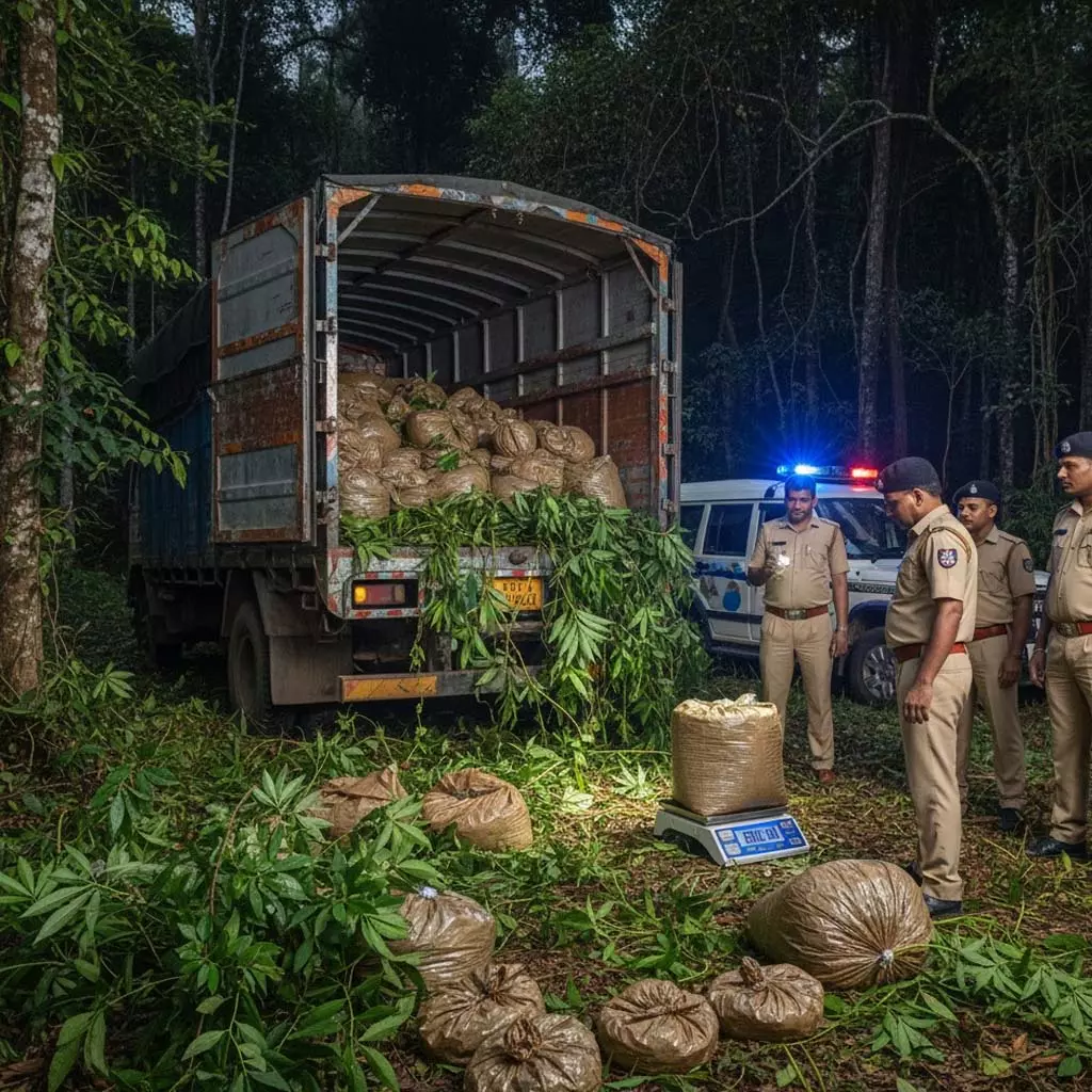 Truck में 280 किलो गांजा बरामद, 3 तस्कर गिरफ्तार Truck में 280 किलो गांजा बरामद, 3 तस्कर गिरफ्तार