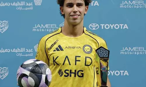 जोआओ फेलिक्स की हैट्रिक से Al-Nassr की धमाकेदार जीत, SPL में टॉप पर मज़बूत पकड़ जोआओ फेलिक्स की हैट्रिक से Al-Nassr की धमाकेदार जीत, SPL में टॉप पर मज़बूत पकड़