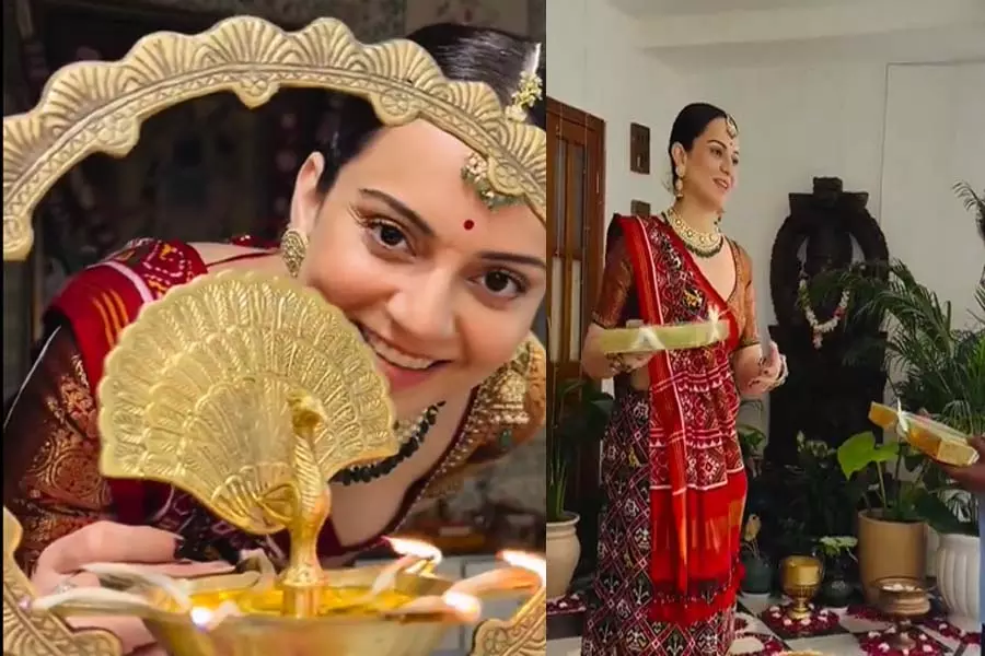 Kangana Ranaut ने मनाई दिवाली, बांटी मिठाइयां Kangana Ranaut ने मनाई दिवाली, बांटी मिठाइयां