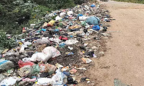 सड़क किनारे कचरा; ग्राम पंचायत नाराज़ सड़क किनारे कचरा; ग्राम पंचायत नाराज़