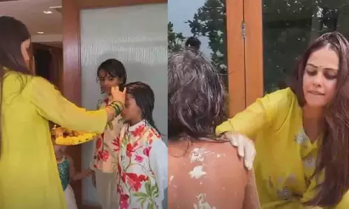 Genelia Deshmukh ने बेटों संग मनाया अभ्यंग स्नान का खास पल