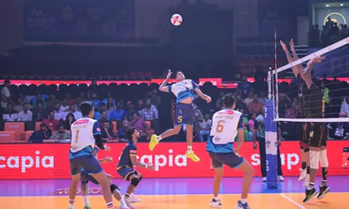 PVL में कोच्चि ब्लू स्पाइकर्स की दमदार जीत, अहमदाबाद को 3-1 से दी मात PVL में कोच्चि ब्लू स्पाइकर्स की दमदार जीत, अहमदाबाद को 3-1 से दी मात