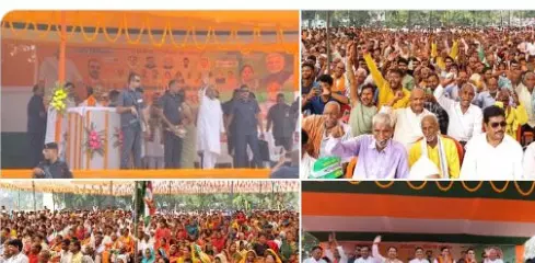 गोपालगंज-सीवान में एनडीए उम्मीदवारों के पक्ष में चुनावी रैली गोपालगंज-सीवान में एनडीए उम्मीदवारों के पक्ष में चुनावी रैली