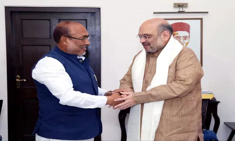 Manipur: बीरेन सिंह ने शांति लाने का श्रेय अमित शाह को दिया Manipur: बीरेन सिंह ने शांति लाने का श्रेय अमित शाह को दिया