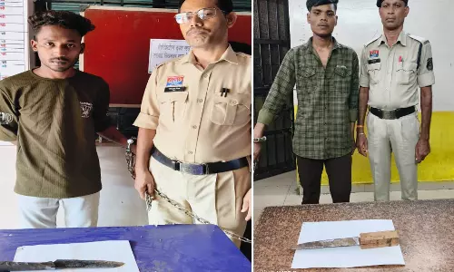 खमतराई पुलिस ने दो बदमाशों को दबोचा, चाकू बरामद