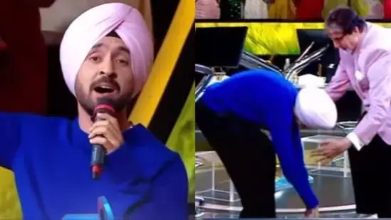 Diljit Dosanjh ने केबीसी 17 के सेट पर अमिताभ बच्चन के पैर छूकर दिल जीत लिया