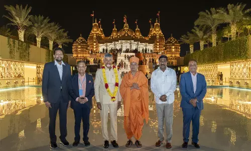 Andhra CM ने अबू धाबी में बीएपीएस हिंदू मंदिर को शांति की वैश्विक विरासत बताया