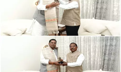 कैबिनेट मंत्री राम विचार नेताम से फग्गन सिंह कुलस्ते की सौजन्य भेंट