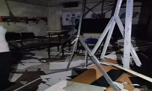 सरकारी हाई स्कूल में चोरी, 6 सीलिंग फैन चुराए और तोड़फोड़