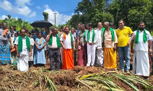 खेत की ज़मीन पर बिजली का काम: विरोध प्रदर्शन