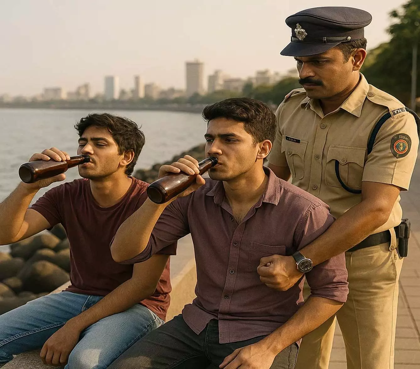 पब्लिक प्लेस पर शराब पीते 2 युवक गिरफ्तार पब्लिक प्लेस पर शराब पीते 2 युवक गिरफ्तार