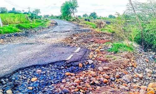 बाढ़ से हुलासपुरा-मेहकर सड़क को नुकसान: छात्रों, व्यापारियों ने विरोध प्रदर्शन किया