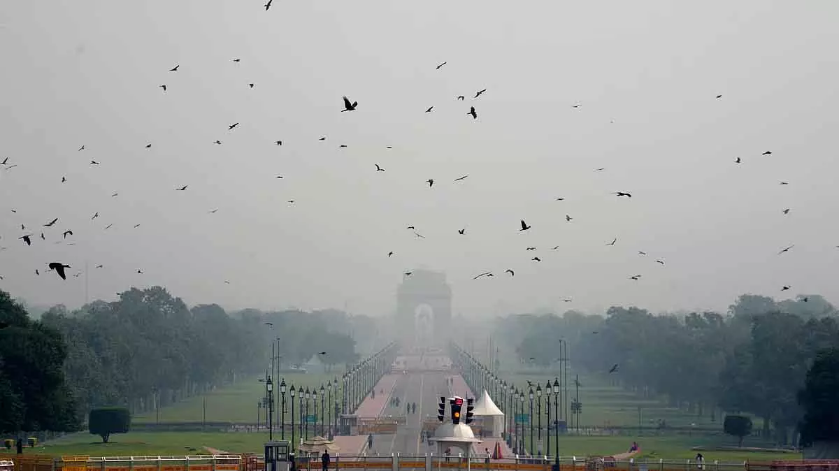 Delhi में सुबह धुंध के साथ वायु गुणवत्ता बेहद खराब Delhi में सुबह धुंध के साथ वायु गुणवत्ता बेहद खराब