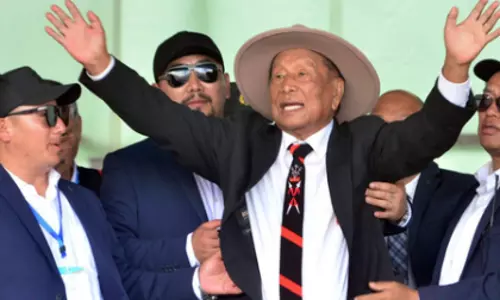 मणिपुर के सेनापति में NSCN-IM नेता मुइवा का अभूतपूर्व स्वागत समारोह मणिपुर के सेनापति में NSCN-IM नेता मुइवा का अभूतपूर्व स्वागत समारोह