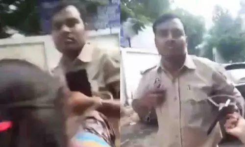 Kanpur में बेटी से छेड़छाड़ के बाद महिला ने कांस्टेबल को कॉलर से घसीटा