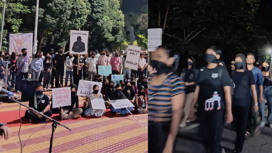 Tezpur विश्वविद्यालय विरोध काले कपड़ों में मार्च ने ‘छिपे हुए भ्रष्टाचार’ और परिसर के कुशासन को उजागर किया