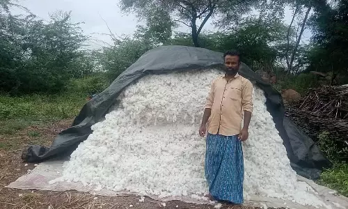 Karnataka : कपास खरीदी केंद्र न होने से किसानों को परेशानी हो रही है Karnataka : कपास खरीदी केंद्र न होने से किसानों को परेशानी हो रही है