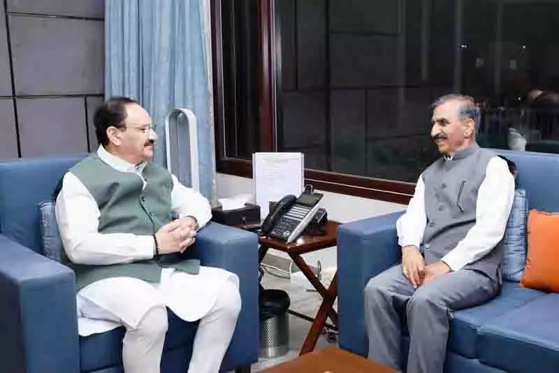 CM Sukhu ने केंद्र से स्वास्थ्य मिशन के लिए आवंटन 200 करोड़ रुपये बढ़ाने का आग्रह किया CM Sukhu ने केंद्र से स्वास्थ्य मिशन के लिए आवंटन 200 करोड़ रुपये बढ़ाने का आग्रह किया