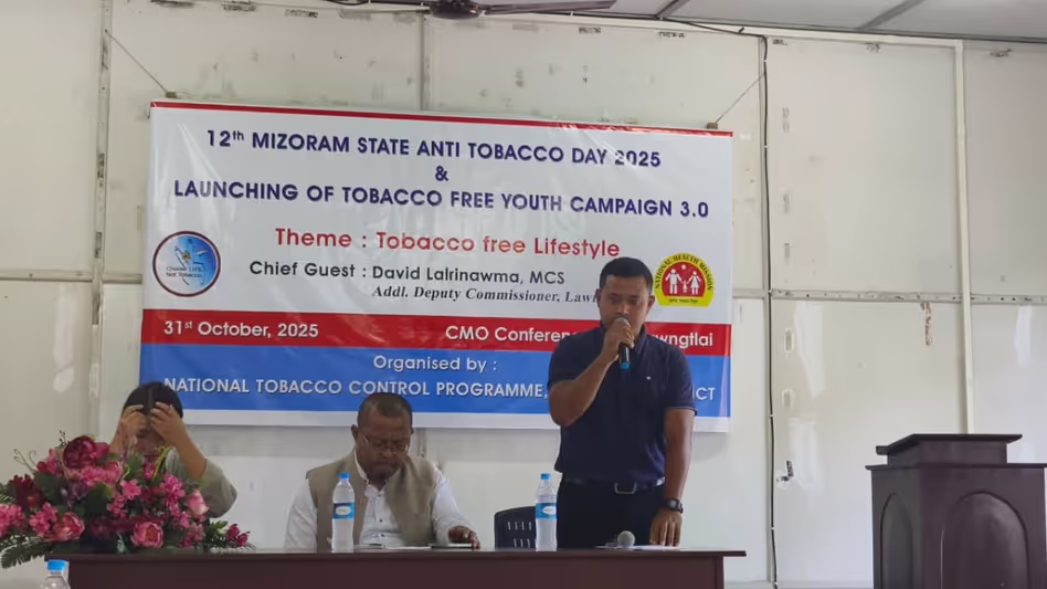 Mizoram ने तंबाकू मुक्त युवा अभियान 3.0 के शुभारंभ के साथ तंबाकू विरोधी अभियान को आगे बढ़ाया Mizoram ने तंबाकू मुक्त युवा अभियान 3.0 के शुभारंभ के साथ तंबाकू विरोधी अभियान को आगे बढ़ाया