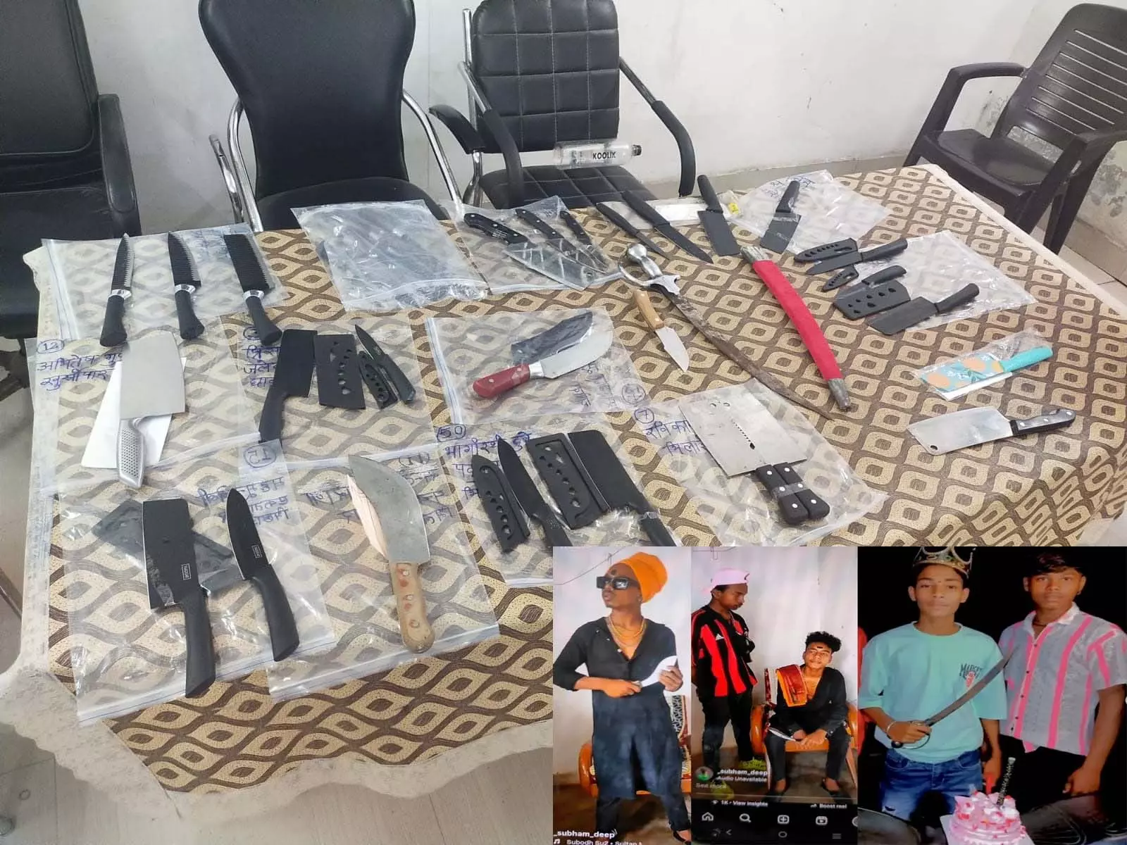 रील्स वाले गुंडों से 12 कटर हथियार जब्त, इंस्टाग्राम से फैला रहे थे दहशत रील्स वाले गुंडों से 12 कटर हथियार जब्त, इंस्टाग्राम से फैला रहे थे दहशत