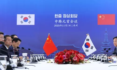 APEC 2025 में दक्षिण कोरिया और चीन ने क्षेत्रीय शांति को बढ़ावा देने का किया संकल्प APEC 2025 में दक्षिण कोरिया और चीन ने क्षेत्रीय शांति को बढ़ावा देने का किया संकल्प