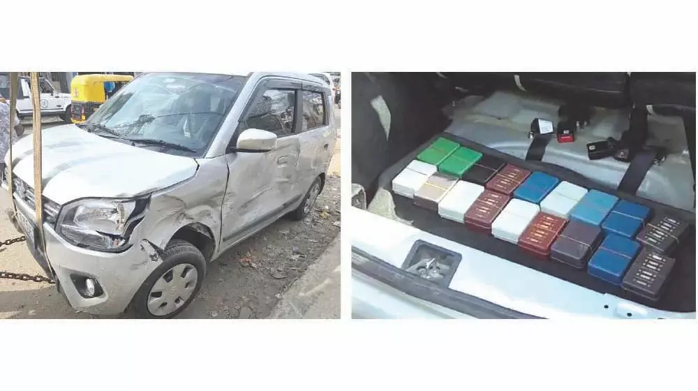 Nagaland : दीमापुर पुलिस ने टक्कर मारने वाली कार से हेरोइन जब्त की