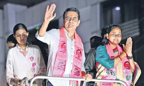 भारी बारिश के कारण KTR रोड शो स्थगित