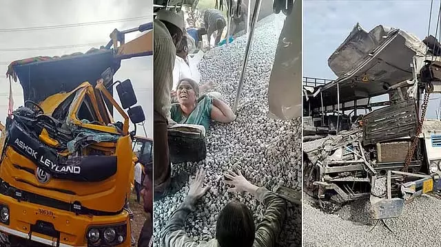 तेलंगाना में सरकारी बस-लॉरी की टक्कर: 24 लोगों की मौत तेलंगाना में सरकारी बस-लॉरी की टक्कर: 24 लोगों की मौत