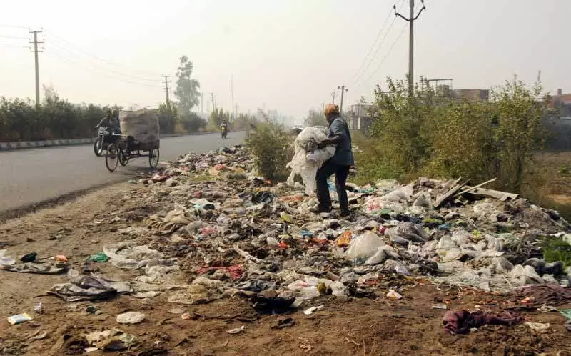 Amritsar के बाहरी इलाके कूड़े के ढेर से दबे Amritsar के बाहरी इलाके कूड़े के ढेर से दबे