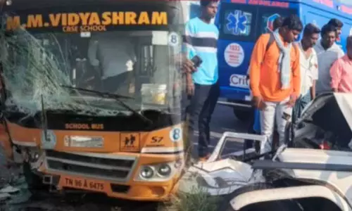 Kovilpatti में कार और स्कूल वैन की टक्कर में एक की मौत, दो छात्र घायल