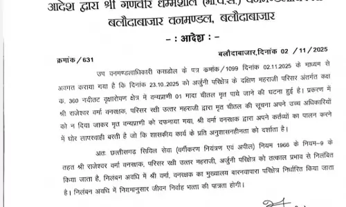 चीतल की मौत मामले में दो वनकर्मी निलंबित चीतल की मौत मामले में दो वनकर्मी निलंबित