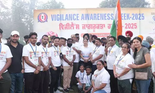 Ludhiana: सतर्कता जागरूकता सप्ताह का समापन वॉकथॉन के साथ हुआ