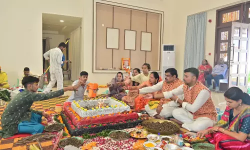 मंत्री गजेंद्र यादव ने नवा रायपुर स्थित शासकीय आवास में की पूजा-अर्चना