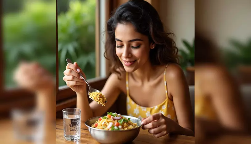 पोहा सिर्फ नाश्ता नहीं, बल्कि है हेल्थ बूस्टर! जानिए खाने का आयुर्वेदिक तरीका पोहा सिर्फ नाश्ता नहीं, बल्कि है हेल्थ बूस्टर! जानिए खाने का आयुर्वेदिक तरीका