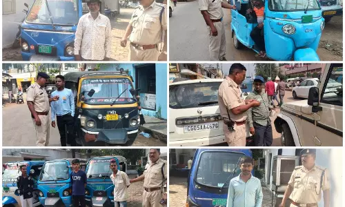 ई-रिक्शा चालक के पास नहीं था ड्राइविंग लाइसेंस, 5 हजार की चलानी कार्रवाई