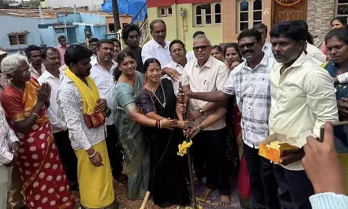 Karnataka : 90 घरों के निर्माण के लिए भूमि पूजन Karnataka : 90 घरों के निर्माण के लिए भूमि पूजन