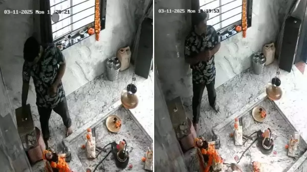 Indore : वीडियो में भक्त शिव मंदिर में दान पेटी से पैसे चुराते हुए पकड़ा गया, गिरफ्तार Indore : वीडियो में भक्त शिव मंदिर में दान पेटी से पैसे चुराते हुए पकड़ा गया, गिरफ्तार