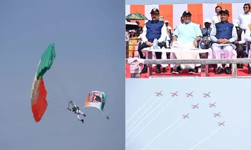राज्योत्सव पर वायु सेना की टीम का रोमांचक एयर शो, सेंध जलाशय के ऊपर आसमां में गूंजा जय जोहार और  छत्तीसगढ़िया सबले बढ़िया