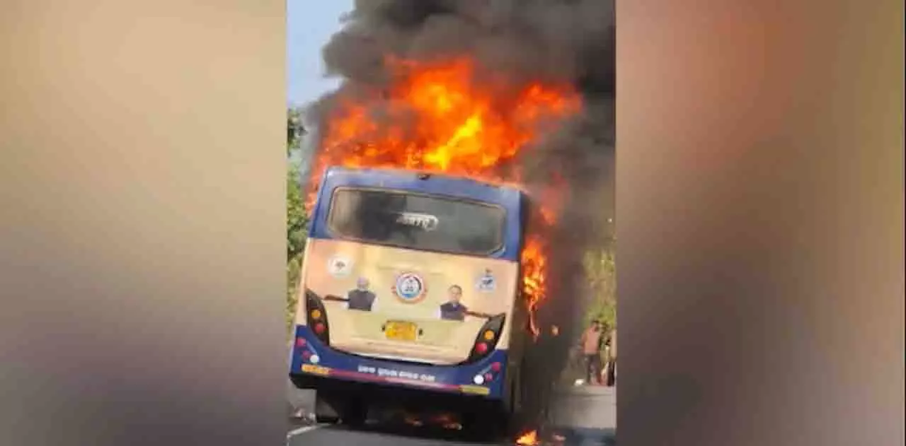 कोरापुट में सलूर घाट के पास OSRTC की बस में आग लग गई, यात्री सुरक्षित कोरापुट में सलूर घाट के पास OSRTC की बस में आग लग गई, यात्री सुरक्षित