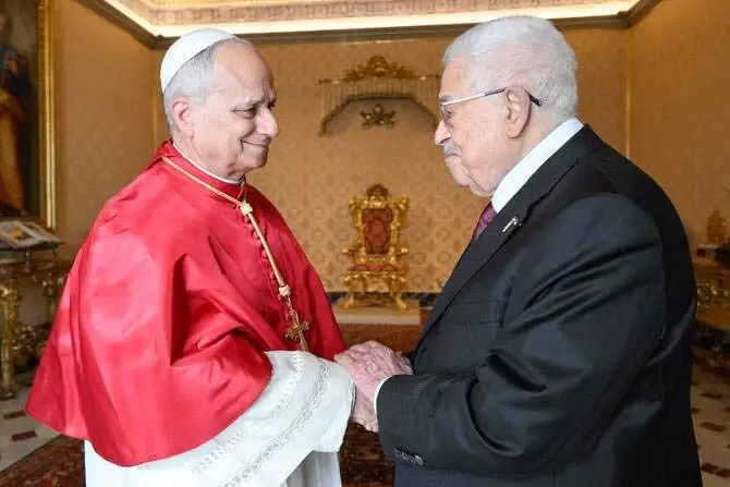 Pope Leo XIV और महमूद अब्बास की मुलाकात, गाज़ा में मानवीय मदद पर चर्चा Pope Leo XIV और महमूद अब्बास की मुलाकात, गाज़ा में मानवीय मदद पर चर्चा