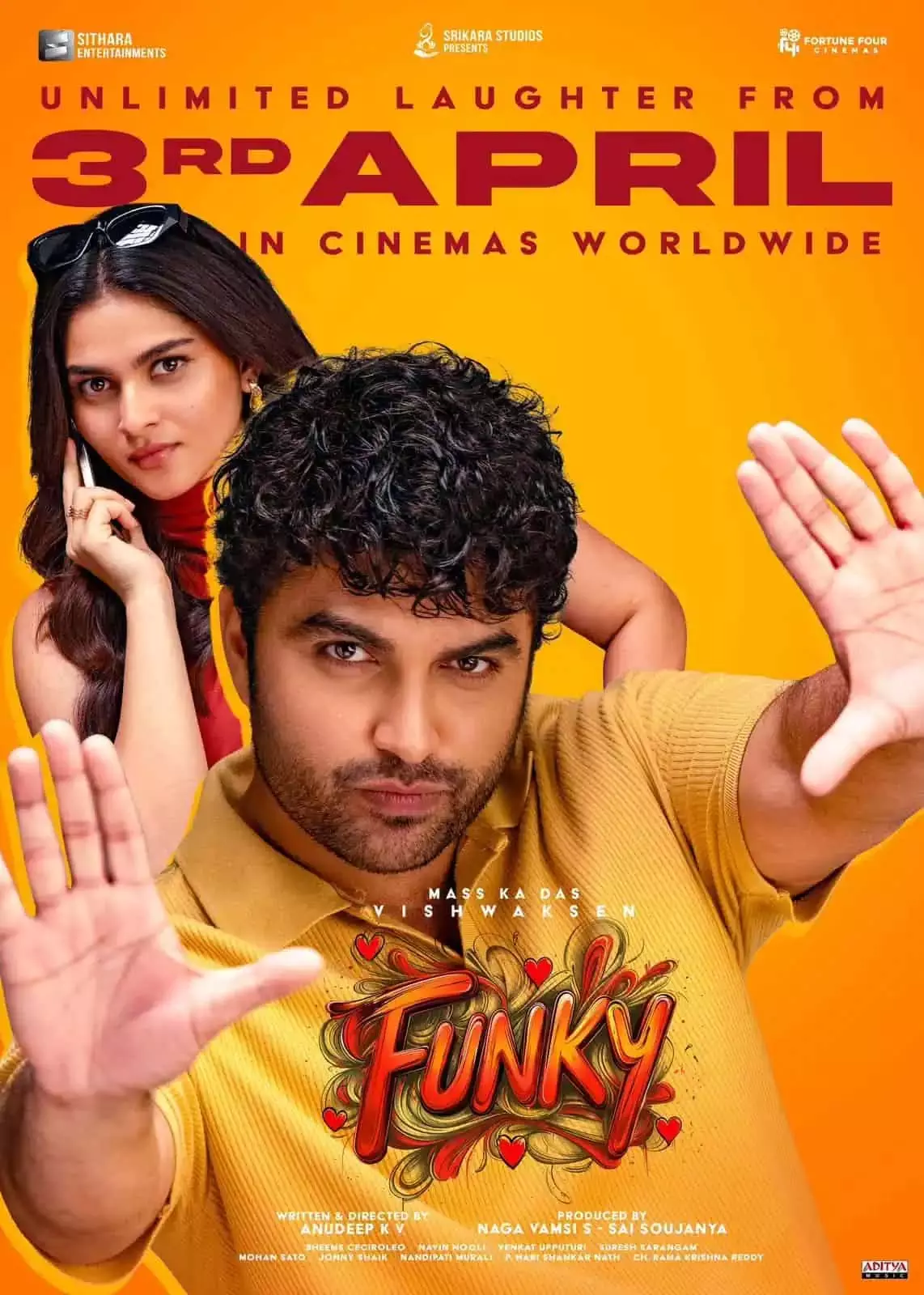 विश्वक सेन की कॉमेडी फिल्म ‘FUNKY’ 3 अप्रैल 2026 को रिलीज़ होगी विश्वक सेन की कॉमेडी फिल्म ‘FUNKY’ 3 अप्रैल 2026 को रिलीज़ होगी