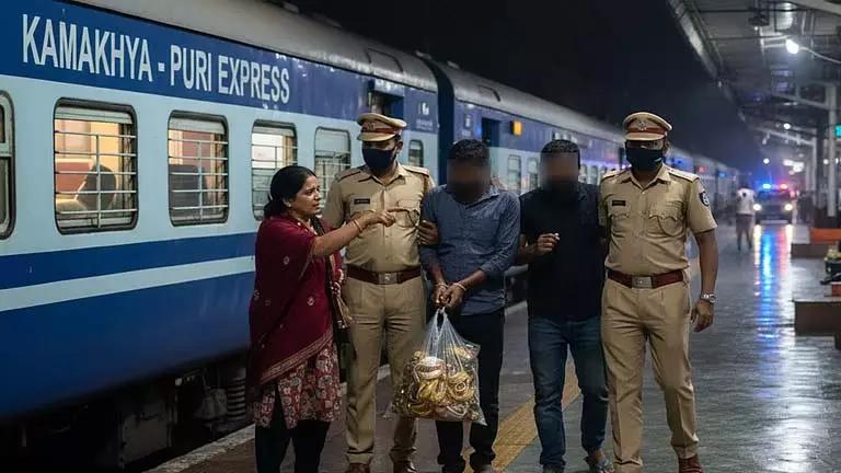 कामाख्या-पुरी एक्सप्रेस में 15 लाख रुपये के आभूषण चोरी, GRP ने अपराधियों को गिरफ्तार किया कामाख्या-पुरी एक्सप्रेस में 15 लाख रुपये के आभूषण चोरी, GRP ने अपराधियों को गिरफ्तार किया