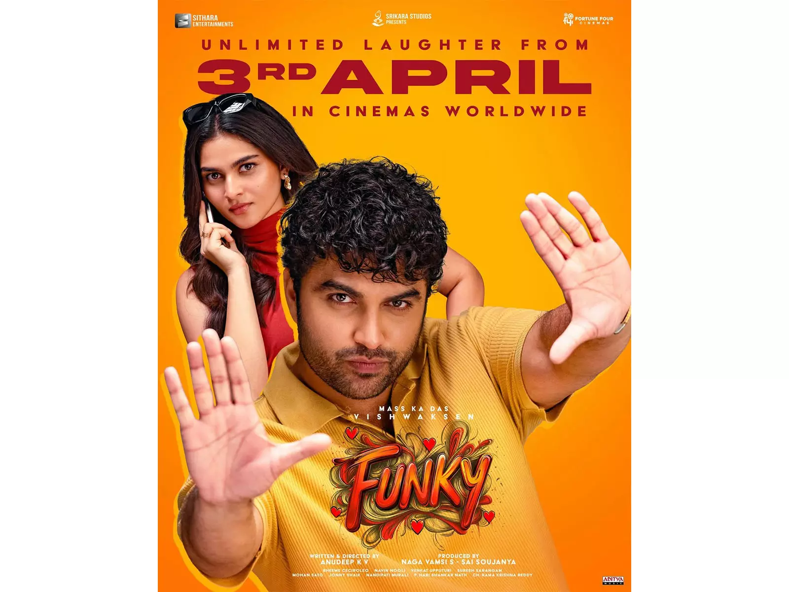 विश्वक सेन अभिनीत Funky 3 अप्रैल, 2026 को होगी रिलीज़ विश्वक सेन अभिनीत Funky 3 अप्रैल, 2026 को होगी रिलीज़