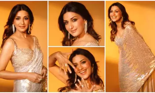 50 की उम्र में भी Sonali Bendre ने गोल्डन साड़ी में बिखेरा जलवा