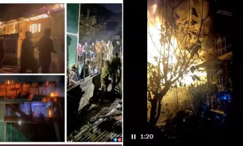 बु्खैया गांव में आग बुझाई, सेना ने लोगों को बचाया