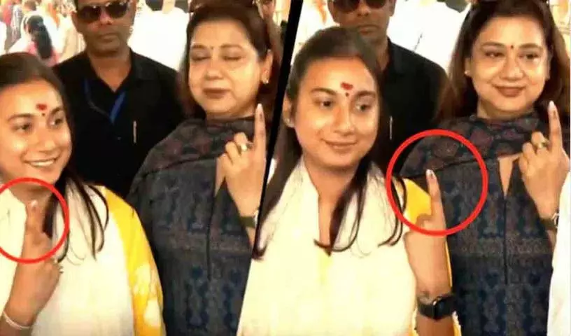 Bihar के सांसद के दोनों हाथों की उंगलियों पर लगी चुनावी स्याही, दो वोट डालने का आरोप Bihar के सांसद के दोनों हाथों की उंगलियों पर लगी चुनावी स्याही, दो वोट डालने का आरोप